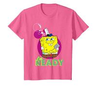 Spongebob Squarepants Ready for Work Comedy Show Classic Années 90 T-Shirt, Enfant, Rose Chiné, 4 Ans