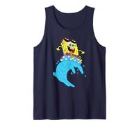 Spongebob Squarepants Rides Wave on USA Stars Inner Tube Débardeur