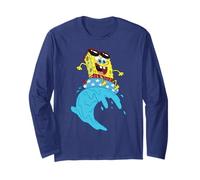 Spongebob Squarepants Rides Wave on USA Stars Inner Tube Manche Longue