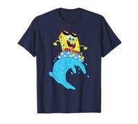 Spongebob Squarepants Rides Wave on USA Stars Inner Tube T-Shirt