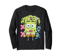Spongebob Squarepants Scared Horror Green Goo Eye Ball Text Manche Longue