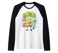 Spongebob Squarepants Scared Horror Green Goo Eye Ball Text Manche Raglan