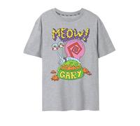 SPONGEBOB SQUAREPANTS T-Shirt à Manches Courtes Gris Homme | Meow Design mettant en Vedette Gary l’Escargot du Dessin animé emblématique | Marchandise Spongebob Authentique | Cadeau Parfait pour Lui