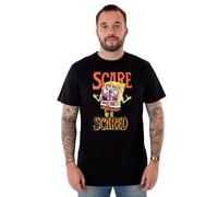 SPONGEBOB SQUAREPANTS T-Shirt à Manches Courtes Halloween Noir pour Hommes | Embrassez la Saison effrayante | Effrayer ou Avoir Peur avec Bob l’éponge | Authentique Bob l’éponge Marchandise