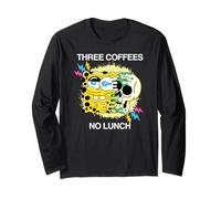 Spongebob Squarepants Three Coffees No Lunch Cool Style Manche Longue