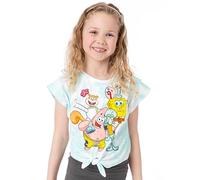 SPONGEBOB SQUAREPANTS Tie T-Shirt T-Shirt Girls Kids Front Tie Blue Top