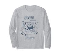 Spongebob Squarepants Vintage Ocean Blue Under The Sea Manche Longue