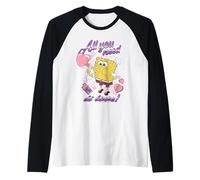 Spongebob Sweeter Than Sugar Candy Hearts Valentine's Day Manche Raglan