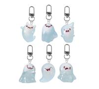 SPONGL Lot de 6 porte-clés phosphorescents avec pendentif fantôme - Sac à dos - Accessoire pour Halloween