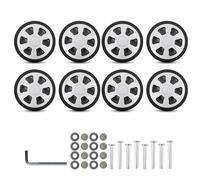 SPONGL Lot de 8 roues de rechange pour bagages, 60 x 12 mm, roues doubles en caoutchouc, kit de réparation pour valise, installation facile