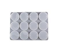 SPONGL Moules en résine, moule rond en silicone avec 2 trous, 12 cavités, moule en résine époxy pour carillon éolien, porte-clés, pendentif, décoration d'intérieur