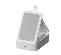 SPONGL Organisateurs de maquillage, boîte de rangement à bijoux robuste et tendance, avec éclairage LED, étui de voyage portable avec plusieurs compartiments