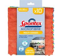 SPONT - Lavettes Microfibres Polyvalentes Ultra-Absorbantes pour Toutes Surfaces (Boîte de 10) - Le lot de 3