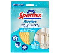 Spontex - 1 boîte de 2 surfaces en verre en microfibre (2 lingettes au total)