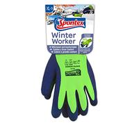 Spontex 1 paire de gants de travail d'hiver avec doublure intérieure pour une protection élevée contre le froid avec revêtement en latex - Couleur non sélectionnable (bleu ou vert) - Taille XL