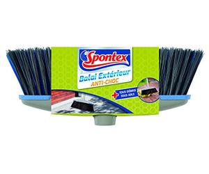 SPONTEX - 1 Tête de balai extérieur - Compatible avec tous manches Spontex - Fibres double action ultra résistantes - Bords antichocs