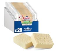 Spontex 28pk (14 Paquets de 2) végétales sans Colorant - Emballage avec 85% de plastqiue recy bsorbe 20x Son Poids Sec -10pk0% végétale - sans Colorant et Made in France
