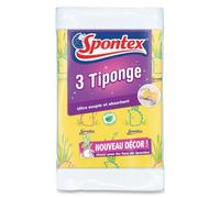 Spontex 3 Tiponge Nouveau Décor Ultra Souple et Absorbant par 3 (Lot de 3 Soit 9 éponge