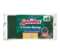 SPONTEX - Gratte-Eponge Aluminum - 6 éponges avec une partie grattante en particules d'aluminium - Efficacité renforcée