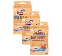 Spontex B00L7RGA0E Gants de Ménage Contact Alimentaire - 20 gants fins - Taille 8/L 8 1/2 (Lot de 3)