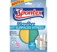 SPONTEX Boite de 2 Lavettes microfibre Mapa - Surfaces vitrées