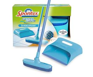 Spontex Catch & Clean Balai d’intérieur en Caoutchouc et Pelle Balayette - Balai Silicone pour Poils d’animaux - Balayage des sols - Balai polyvalent