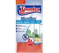 Spontex Chiffon de fenêtre spécial microfibre - Idéal pour les surfaces en verre sans traces - Nettoyage efficace sans produits chimiques - 30 x 30 cm, Orange, 1 Unité (Lot de 1)