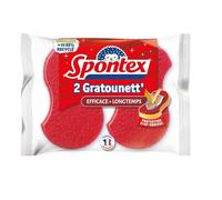 SPONTEX - Éponge à Récurer Haute Performance, Nettoyage Durable et Efficace (Lot de 2) - Le Lot De 4