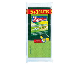Spontex Éponge de Nettoyage DUO Anti-graisse 5 + 1 Gratuite, Lot de 6 x 6 (36 pièces)