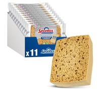 Spontex Eponge Gros Travaux - 11pk végétale Blonde Taille XXL - avec Fibres de Renfort - Idéal Gros Nettoyage