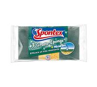 Spontex Eponge spontex, gratte-éponge + microfibre, efficace et très résistante - L'étui de 3 éponges