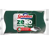 Spontex - Eponge Zéro Surfaces Encrassées - 3 éponges super Efficaces - 4x fois plus durables sans rayer