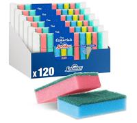 Spontex Éponges à récurer Spontex The Essentials | Résistantes à l’usure et polyvalentes | Coloris assortis | Format économique |6 x 20 (120 éponges au total)