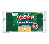 SPONTEX - Éponges à Récurer Ultra Résistantes pour Vaisselle Brillante, Lot de 3 Durable - Le Lot De 4