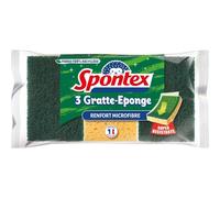 SPONTEX - Éponges Microfibres Grattantes Ultra-Efficaces, Nettoyage Optimal & Durable (Pack de 3) - Le Lot De 3