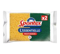 SPONTEX Essential Éponges multi-usages double face format compact 2 éponges