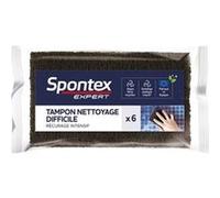 Tampon nettoyage difficile - SPONTEX EXPERT - Récurage intensif - Paquet de 6