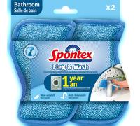 SPONTEX Flex & Wash Éponge salle de bain lavable en machine microfibre non abrasive