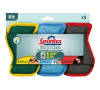 SPONTEX Flex & Wash Éponges double face flexibles 3 éponges