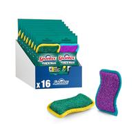 Spontex Flex & Wash | Éponges en Microfibre Réutilisables, Nettoyage Maison, Salle de Bain et Cuisine | Lot de 16 (8 x 2)
