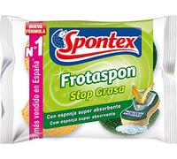 Spontex Frotaspon Lot de 2 pastilles de Fibre de Cellulose et du Dispositif d'arrêt la Graisse Vert
