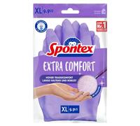 Spontex Gants de maison extra confortables avec doublure en tissu doux, idéal pour tous les travaux de nettoyage à la maison, lavables à 30 °C, taille XL (9-9,5), 1 paire, violet, 100 g