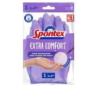 Spontex Gants de maison extra confortables avec doublure en tissu doux, parfaits pour tous les travaux de nettoyage à la maison, lavables à 30 °C, taille S (6-6, 5), 1 paire, violet, S (1 paire)