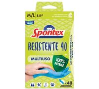 Spontex Gants jetables résistants 40, gants en nitrile hypoallergéniques, 40 pièces, taille M/L