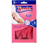 Spontex Gants Soft Ménagers Latex Naturel Rose Petite Taille