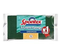 SPONTEX - Gratte-Éponge Super Efficace 3 Éponges - Lot De 4