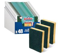 SPONTEX - Gratte-Eponge Super Efficace - 48 éponges grattantes vertes (16 Paquets de 3). Eponges vaisselle - Eponges multi usages