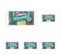 SPONTEX - Gratte-Eponge Super Efficace - 9 éponges grattantes Vertes - 3 Lots de 3 éponges (Lot de 5)