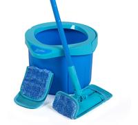 SPONTEX Kit Balai Plat & Seau Express System+ Compact + 1 Recharge - Essorage Rotatif
