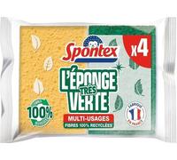 SPONTEX - L'éponge Verte - 4 éponges grattantes Vertes - Economique